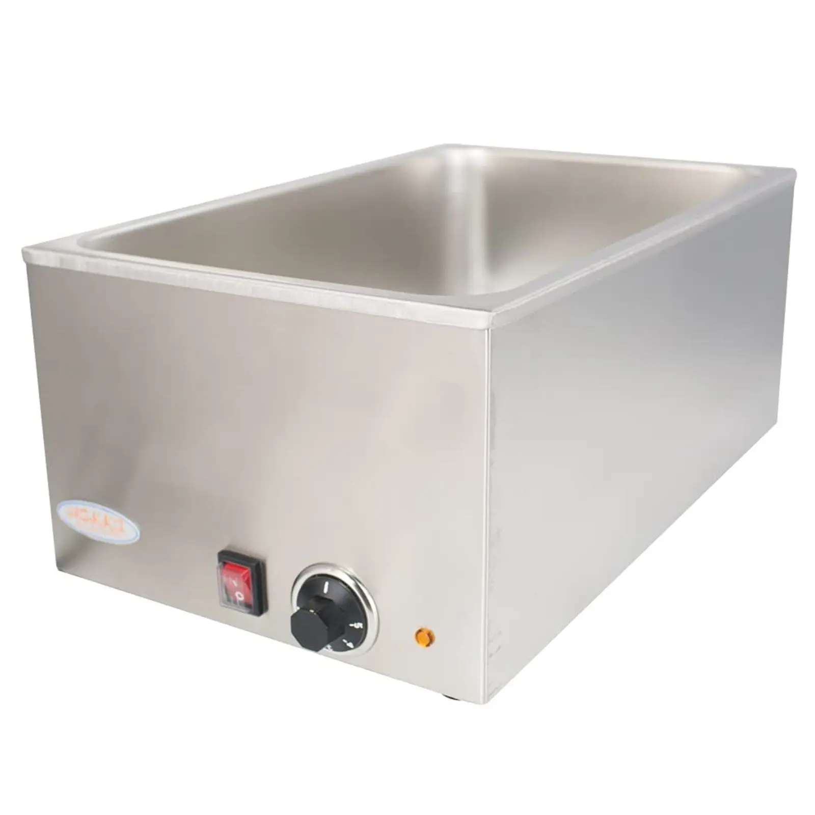HAKKA FOOD PROCESSING New Stainless Steel Commercial Square Electric Steam Table Food Warmer - 1 Pan, 1200W, 5 Heat Settings, Adjustable Thermostat for Catering Services