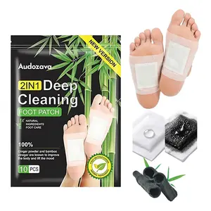 Audozava 2-in-1 Ginger and Bamboo Vinegar Deep Cleansing Foot Patches (10-40 slices) are used for foot care, deep cleansing, detoxification, improving physical condition, and refreshing the mind.
