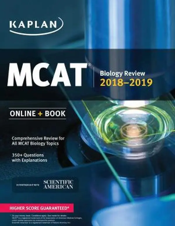 USED Book - MCAT Biology Review 2018-2019: Online + Book (Kaplan Test Prep) by Kaplan Test Prep (Paperback) - english