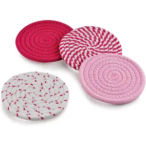 4 count Coasters for Drinks,Coasters for Coffee Table,4 Colors Absorbent Coaster for  Decor Tabletop Protection Suitable for Kinds of Cups,Housewarming ,4.3 Inch()
