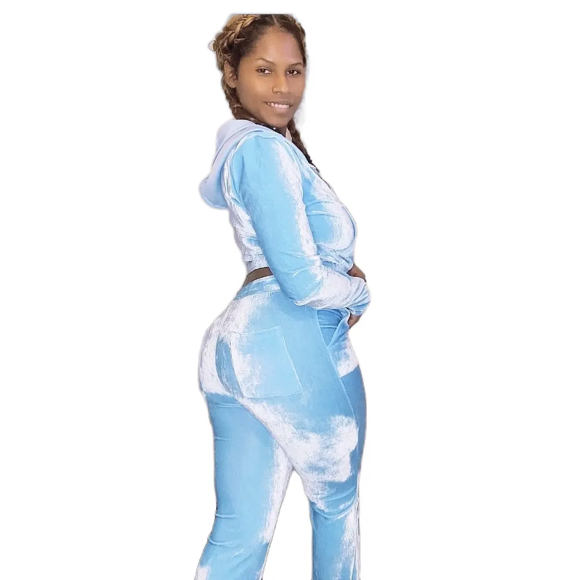 Y2K velvet tracksuit 2 piece lounge set Polyester