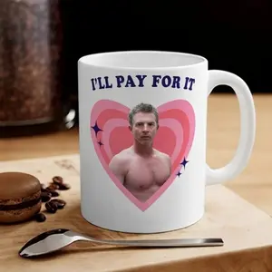 I'll pay for it - Dr. Jack Abbot Shirtless Mug, Retro Heart Design Accent Ceramic Mug