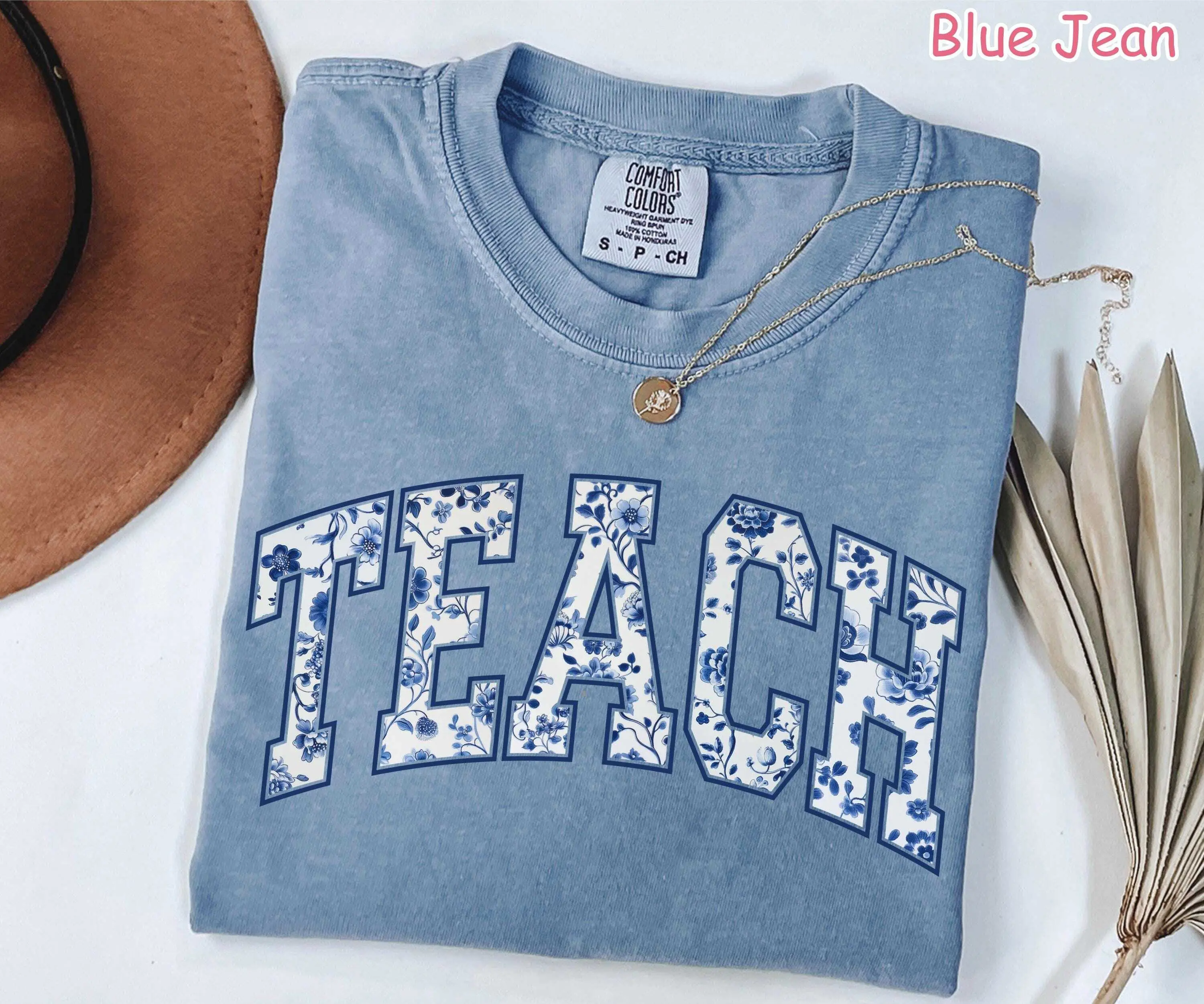 Comfort Colors® Floral Teacher Shirt, Cute Gift for Teacher, Teacher Appreciation Gift, Trendy Teach Shirt, Teacher Graduation, Teaching Tee Cotton Fabric Top Tshirt