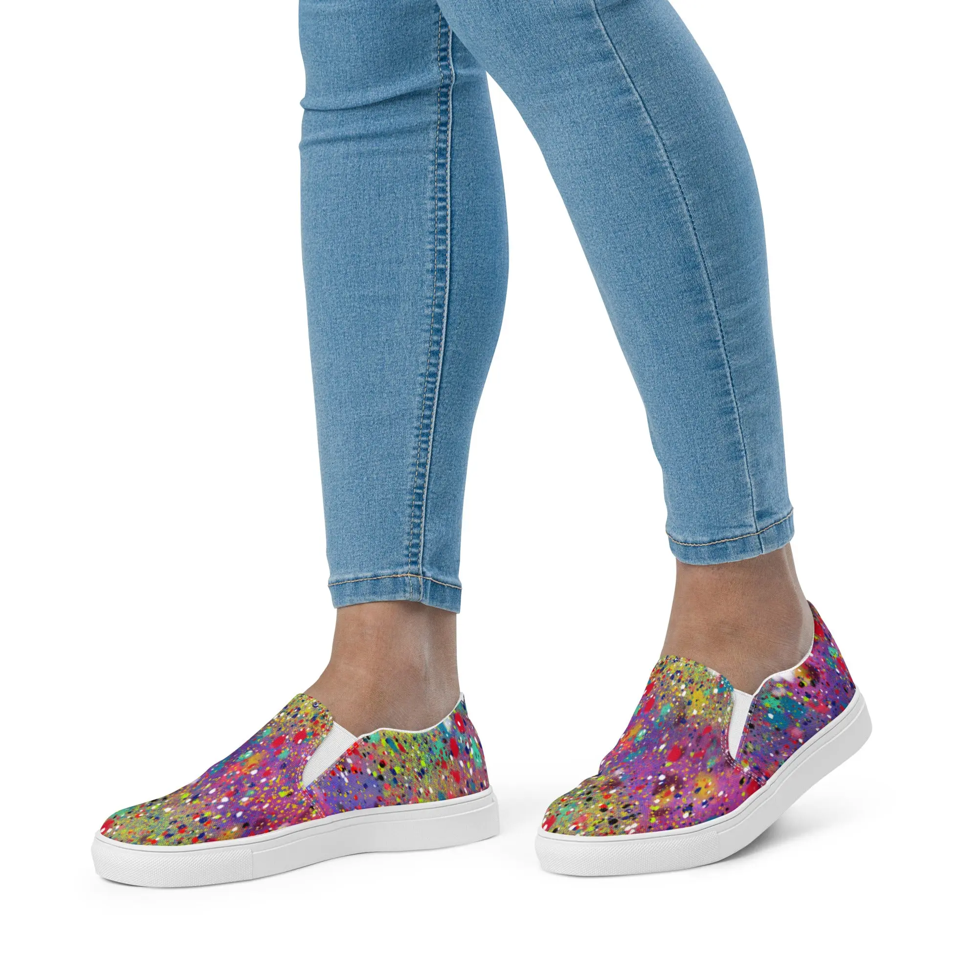 Masterpiece - Chelsea Perry Original Art  - Women’s slip-on canvas shoes, Custom Art, Unique Dress, Unique Artist, Cool Custom Clothing