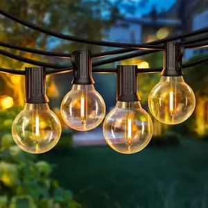 50FT LED G40 Globe String Lights, Shatterproof Outdoor Patio String Lights