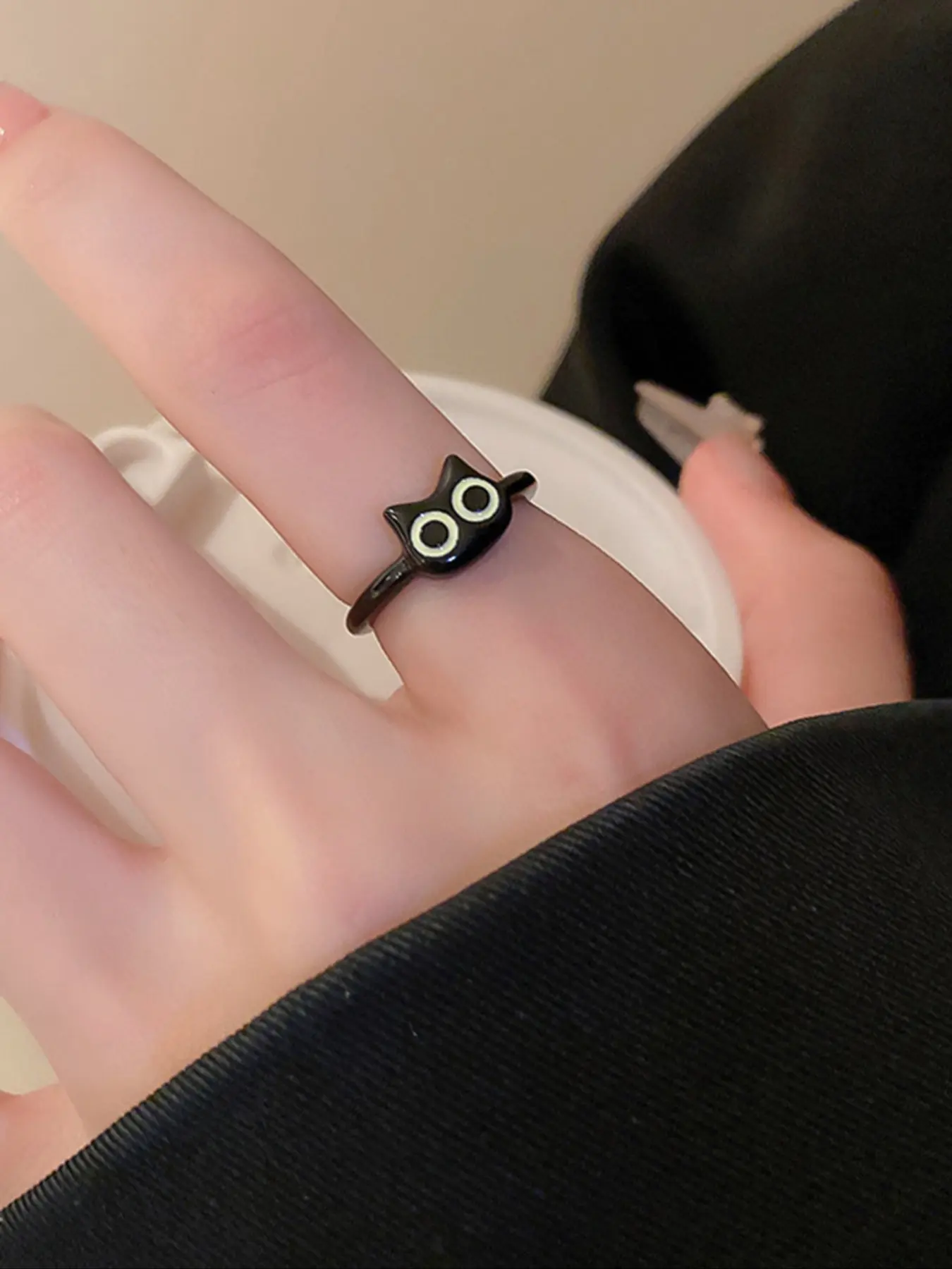 Cute Cat Design Cuff Ring For Women, Animal Theme Alloy Ring, Personalized Gift Jewelry, Cute Rings Cute Cat Design Cuff Ring For Women, Animal Theme Alloy Ring, Personalized Gift Jewelry, Cute Rings