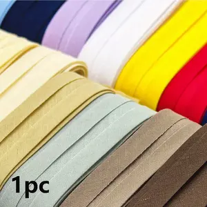 5.5m Pre-Folded Bias Binding Tape, Ideal for Sewing, Craft Projects, Home Decor, Smooth Texture, Durable, Multi-Functional Fabric Edge Trim