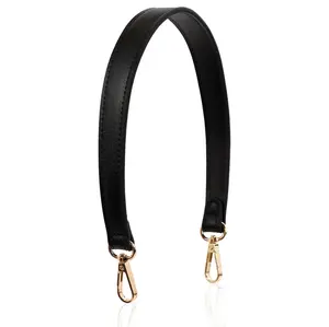 Black PU Leather Purse Strap 1 Inch Wide 19 Inch Long with Swivel Clasps for Tote Shoulder Bag Replacement