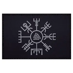 Viking Vegvisir Rune Valknut Morale Patch [3.0 X 2.0 inch -PVC Rubber- R6]