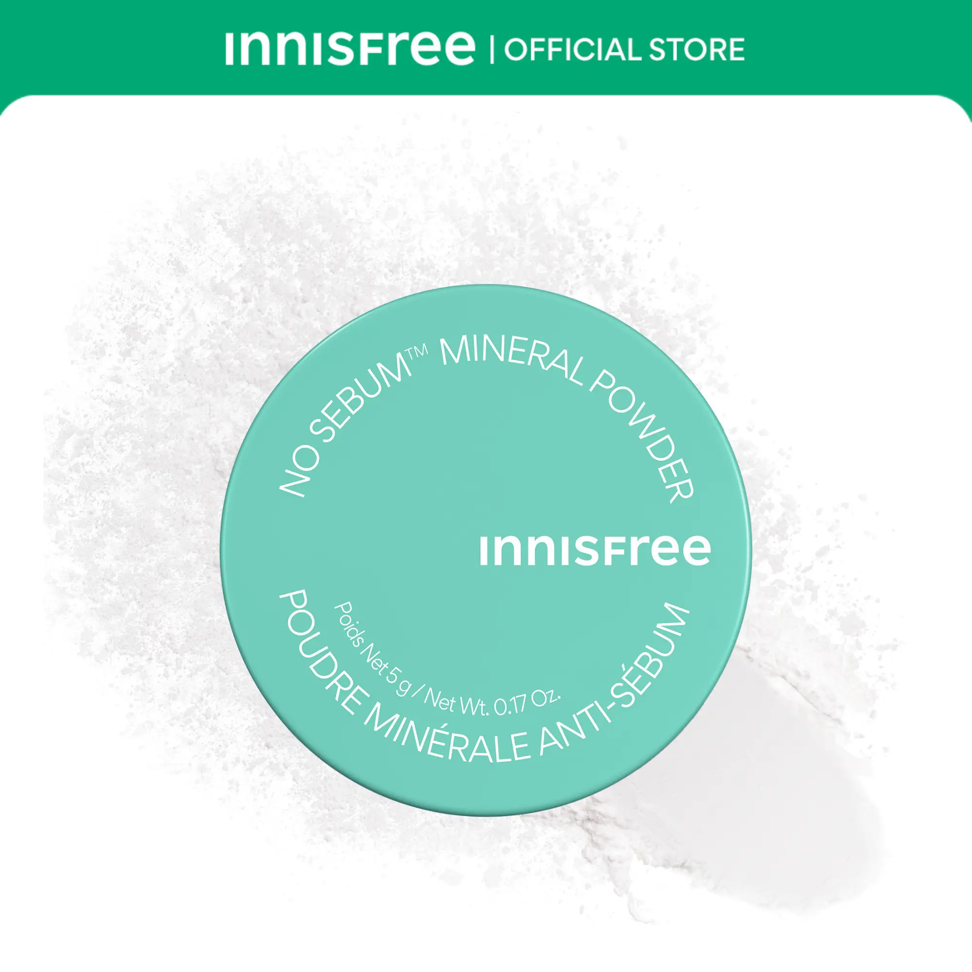 [Innisfree Official] No-Sebum Setting Mineral Makeup Powder - Translucent, Lightweight, Oil-Absorbing Blurring Loose Powder
