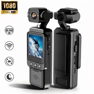 Vlogging Camera, 1080P Body Camera with 270° Rotating Lens, Infrared Night Vision, 6x Zoom, Pocket Camera with Audio/Video, Sports Camera, Portable Camera, Video Recording Camera