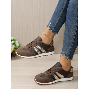 Women's Breathable Mesh Sports Running Shoes, Breathable Running Sneakers, Comfortable Lightweight PU Upper, All Seasons Sporty Style for Active Women, Running Athletic Shoes