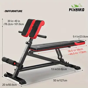 Sports season 770lbs Load-bearing Flybird Roman Chair - Adjustable Multi-Speed, Foldable, Thickened Iron Material, Space-Saving Design for Home Gym Workout