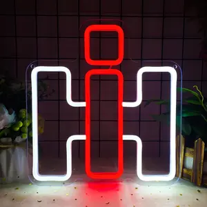 Harvester Neon Signs for Wall Decor Dimmable IH Tractor Vehicle Neon Light Farm Repair Shop Basement Signs USB Powered for Farm Bedroom Man Cave Bar Birthday Gifts