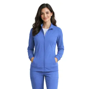 M&M SCRUBS Women’s Zip Front Scrub Jacket, 4 Way Stretch Moisture Wicking Scrub Jacket for Women, Lightweight Warm Up Jacket for Nurses and Healthcare Professionals