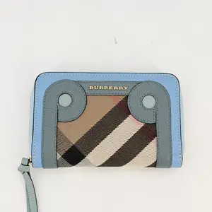 Pre-owned BURBERRY leather Mini Bags House Check Compact Wallet