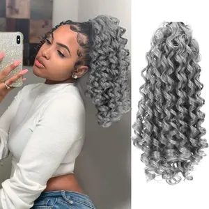 Gray Curly Ponytail for Women | Elastic Drawstring Wig