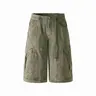 FAIABLE Unisex Cargo Shorts Loose Fit 100% Cotton Utility Cargo Shorts Vintage Washed Multi Pocket Streetwear Casual Knee Length Shorts Summer