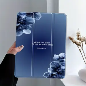 Aesthetically pleasing design inspired by Christian Bible texts, this foldable, non-slip TPU protective case features an adjustable stand and pen holder, and is compatible with Samsung, iPad mini, iPad Air, iPad Pro/iPad 10th and 11th generation iPads.