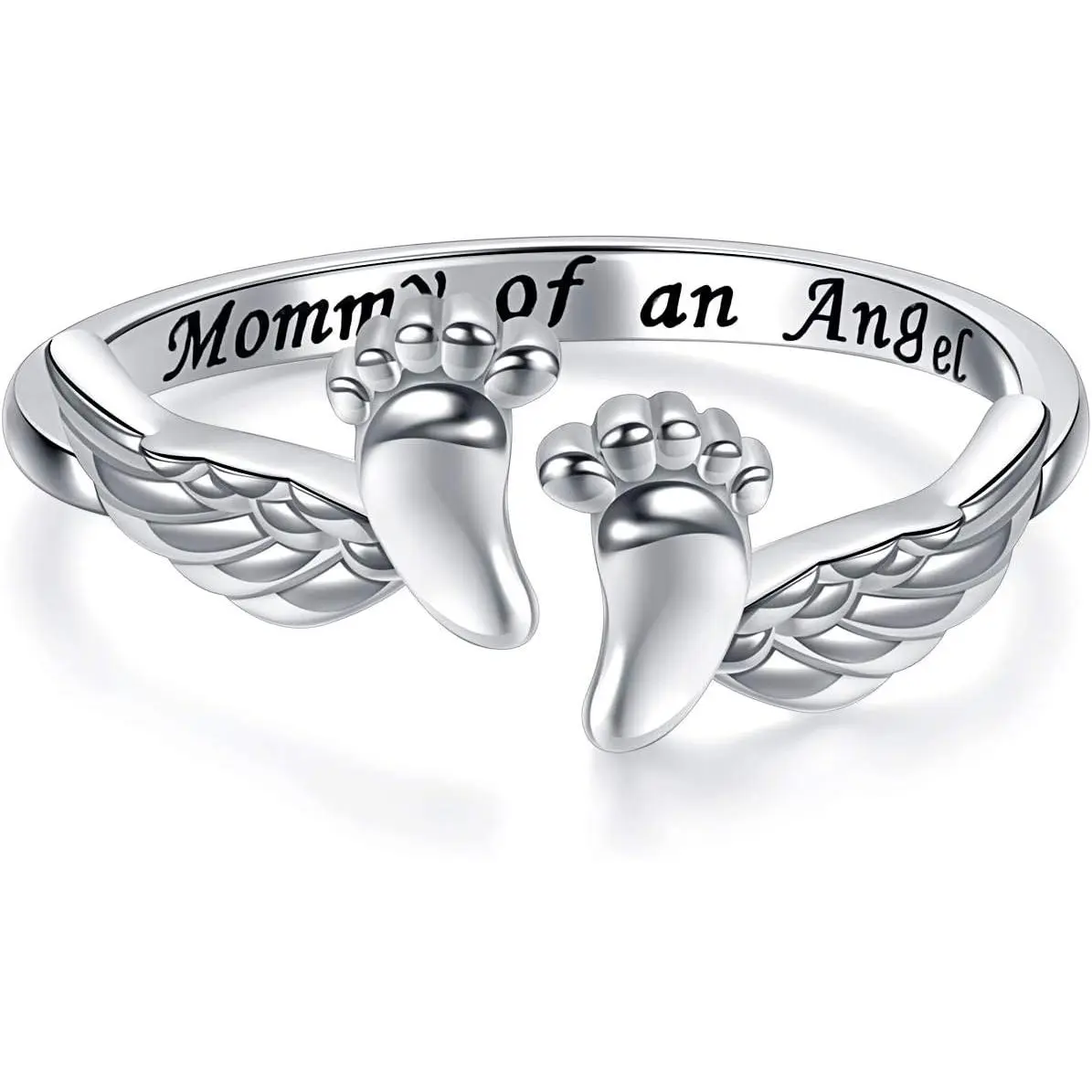 Miscarriage Ring Loss of Pregnancy Silver Mommy of an Angel Ring Memorial Jewelry Sympathy Gift for Women Mom summerwins