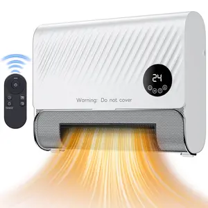 Smart Wall Heater, 1500W Fast Heating Electric Space Heater for Indoor Use, Wall Mounted Panel Heater with Remote, 3 Fan Speeds, Overheat Protection for Bedroom, Bathroom, Office