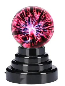 Plasma Ball 3 Inch Touch Sensitive USB or Battery Powered Nebula Thunder Lightning Novelty Toy for Kids Parties Prop Bedroom Home Decoration Magic Plasma Lamp with Negative Ions for Air Purification