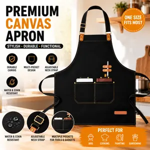 Adjustable Cross-Back Canvas Apron – Heavy-Duty Chef Apron with Spacious Pockets for Men & Women#SummerVibes