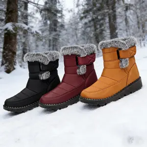 Ankle Winter Boots for Women Faux Fur Lining Water Resistant Warm Snow Boots Slip On Comfort Booties Lightweight Walking Shoes FuzzyClassic Outdoor Booties for Gifts