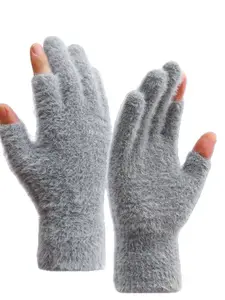 Fashionable Warm Two-Finger Gloves, Student Writing Gloves, Fleece Lined Anti-Cold Gloves, Winter Hand Protection, Cold Weather Gloves, Women & Men