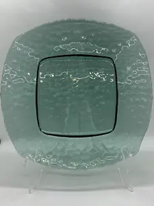 Aqua/Green Pebble Glass Plate