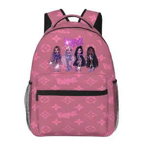 BRATZ light all-over print multi-pocket large-capacity backpack for business trips, camping, and college—cartoon casual merch laptop backpack; gift for women, men, and kids