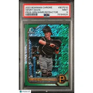 Henry Davis 2022 Bowman Chrome Pros #BCP210-GRN. Shmr. Refractor PSA 9 92/99