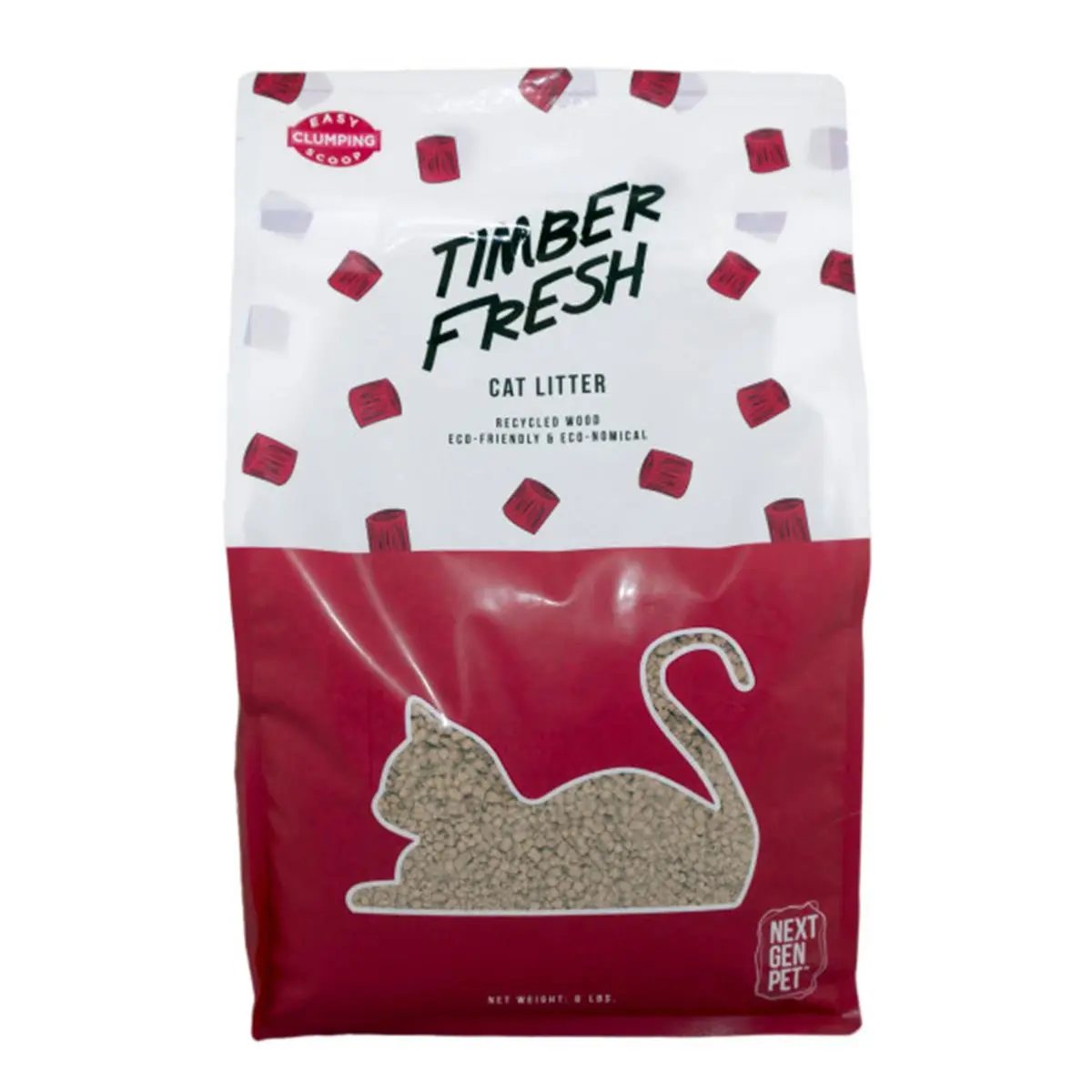 Next Gen International Timber Fresh Cat Litter, Wood Pellets, Odor Control, Tracking Reduction - 6 lbs
