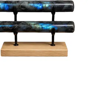 Collector Grade Madagascar Labradorite Portal Wand Pair - Lela’s GemStoneZ Semi-Finished Semiprecious Stone Jewelry Accessory
