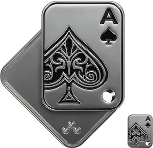 Metal Keychain Poker Fidget Slider,Fidget Toys Adults,Metakl Magnetic Poker Push Card Cool Office Gadgets Relieve Stress Gift Fidget Toys for Men,Husband,Father,Boyfriend
