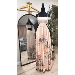 Floral Linen Maxi Dress