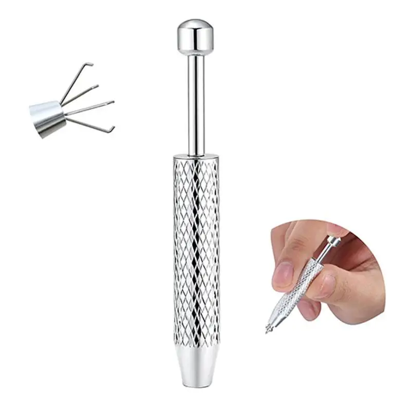 Piercing Taper Ball Grabber Tool, Stainless Steel Flat Back Earrings Applicator Tool, Threadless Insertion Pin Thread Assistant Body Piercing Kit for