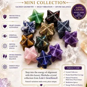 Merkaba Mini Sacred Geometry Crystal Decor - High-Vibration Spiritual Accessory for Divine Balance, Energy Protection, Home Decoration (Rock Shop Essential)