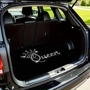 1pc Car Trunk Mat with Crown Letter Print, Romantic Style, Enhances Car Atmosphere, Keeps Trunk Clean and Dry, Universal Fit for Multiple Car Models, Interior Decoration for Car Enthusiasts, Car Interior Accessory