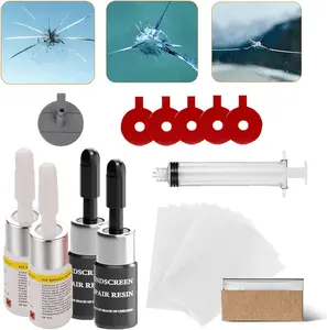 Windshield Repair Kit,Upgraded Windshield Crack Repair Kit,4 Pack Windshield Chip Repair Kit,Windshield Repair Kit for Chips and Cracks,Glass Repair Kit Fluid Quick Fix for Star-Shaped Crack dentpuller