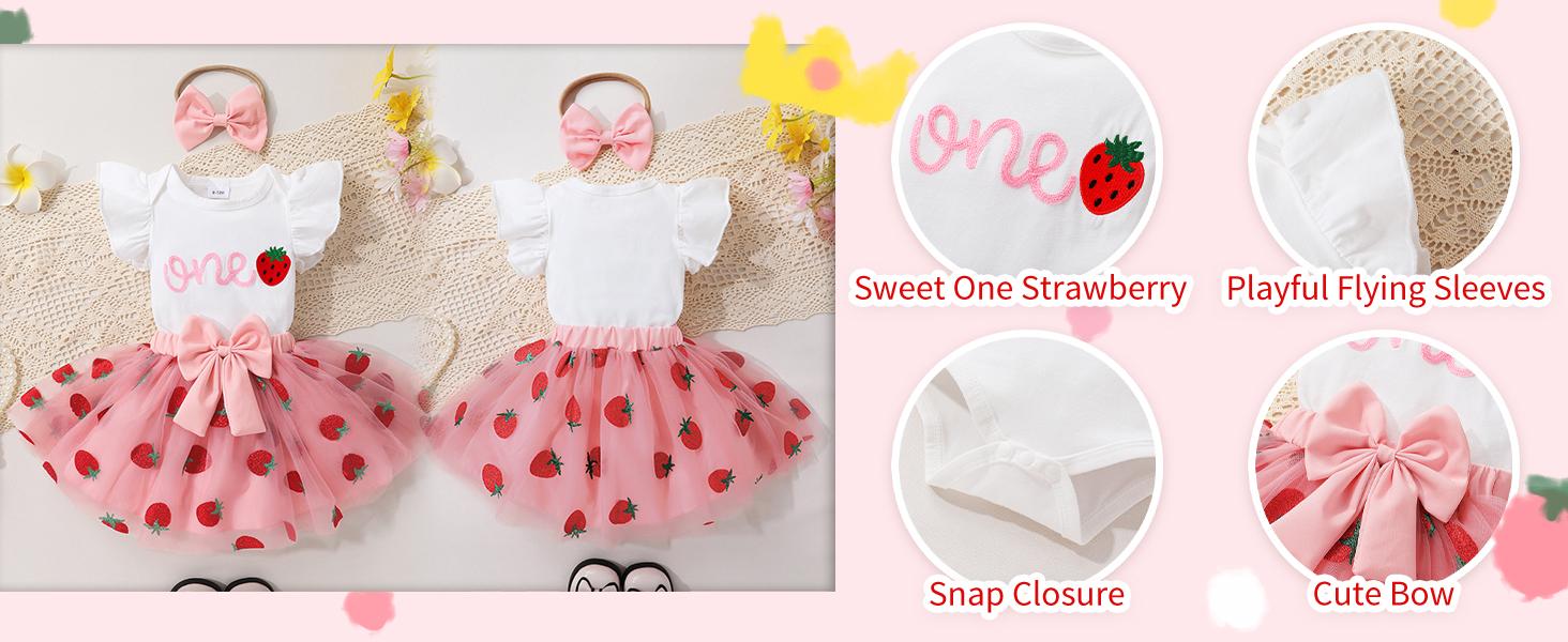 Baby Girl 1st Birthday Outfits One Year Old Clothes Romper Tutu Cake Smash Skirt with Headband Baby Girl Gifts