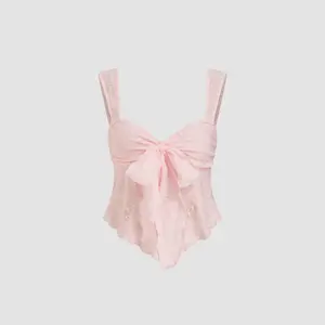 Cider [3 colors, size 0-10] Lace Sweetheart Bowknot Tank Top