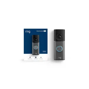 Ring Wired Doorbell Pro (newest model), Home or business security, Retinal 4K with wide-angle video, 10x Enhanced Zoom, and Low-Light Sight, Deep Silver