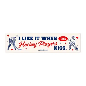 Hockey Players Kiss Car Magnet, Retro Romance Car Decal Acessories, Heated Rivalry Inspired Gift for Fans