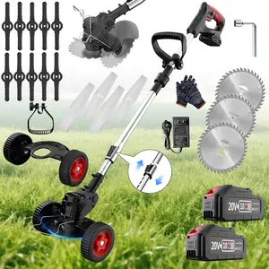 Portable household wireless electric lawn mower, garden weeder/cordless trimmer, optional blade type and 1/2 high-capacity lithium battery, providing strong performance for lawns, gardens, and courtyards