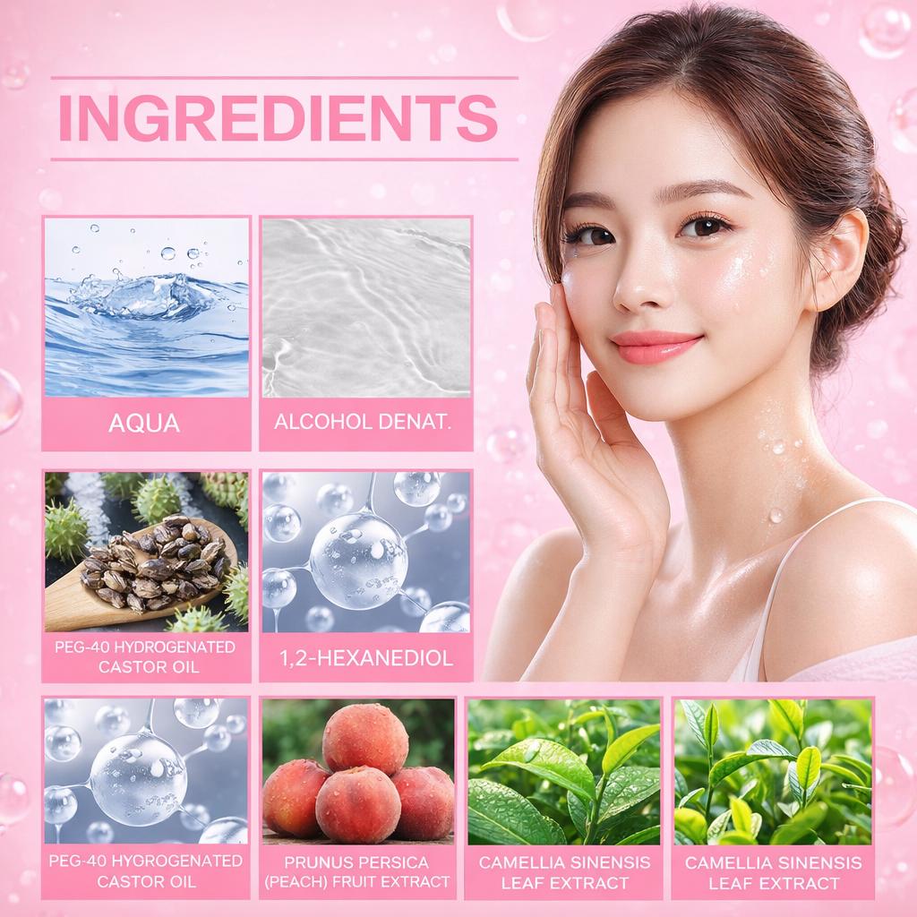 Natural Peach Oolong Fragrance Spray - Sweet Fruit Tea Scent Body Mist | Light & Fresh Daily Perfume for Women Spray floral elegant scentual fruit sweet Eau de Parfum long-lasting fragrance gourmand fragrance e daily portable