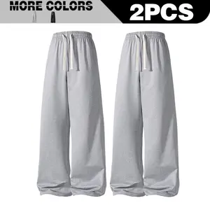 【 Summer Atmosphere 】 Men's wide leg high waist drawstring casual pants, with a drape, lazy style, casual and breathable, slim fit high waist wide leg pants