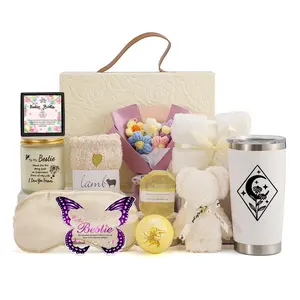 Birthday Gift Box, Birthday Gift Bag with Tumbler, Soap, Bath Ball, Towel, Scented Candle, Gift Bag for Women, Birthday Gift for Friend