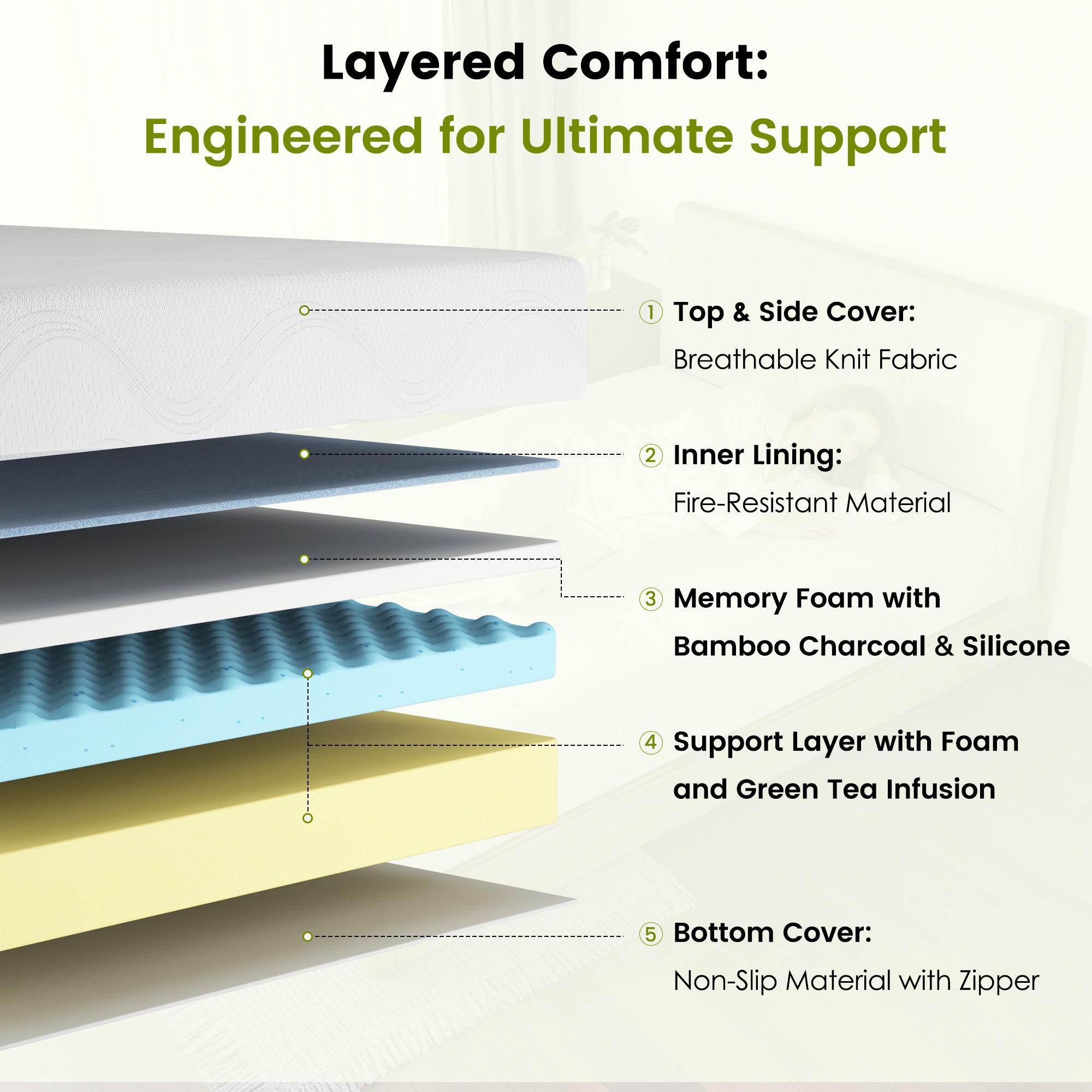 Queen Bed Frame with Optional Mattress, Upholstered Platform Bed with LED Lighting, Storage Drawers Available, Silent & No Box Spring – Cama queen con colchón