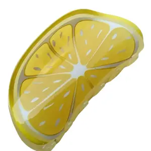 Lemon Shaped Trendy Hair Claw Clip Accessories for Spring and Summer Citrus Fruits - Yellow Design with Clear Edges 3x  claw  clip